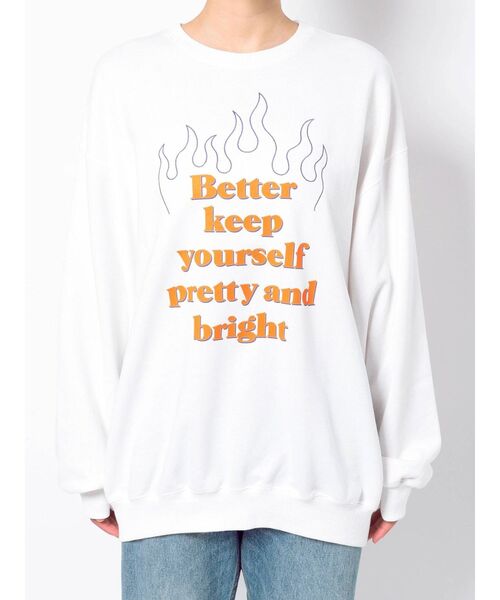 jouetie（ジュエティ）の「ファイヤーグラフィックルーズプルオーバー（Tシャツ/カットソー・レディース・ブラック/オフホワイト/パープル・MEDIUM）」の4枚目の写真