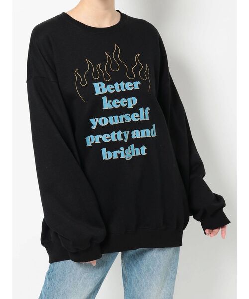 jouetie（ジュエティ）の「ファイヤーグラフィックルーズプルオーバー（Tシャツ/カットソー・レディース・ブラック/オフホワイト/パープル・MEDIUM）」の14枚目の写真