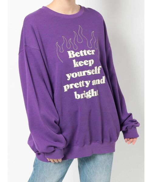 jouetie（ジュエティ）の「ファイヤーグラフィックルーズプルオーバー（Tシャツ/カットソー・レディース・ブラック/オフホワイト/パープル・MEDIUM）」の15枚目の写真