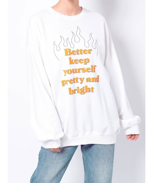 jouetie（ジュエティ）の「ファイヤーグラフィックルーズプルオーバー（Tシャツ/カットソー・レディース・ブラック/オフホワイト/パープル・MEDIUM）」の16枚目の写真