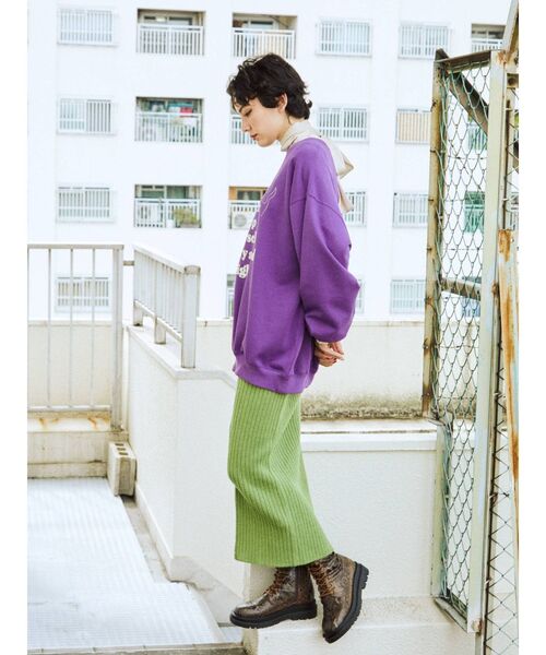 jouetie（ジュエティ）の「ファイヤーグラフィックルーズプルオーバー（Tシャツ/カットソー・レディース・ブラック/オフホワイト/パープル・MEDIUM）」の22枚目の写真