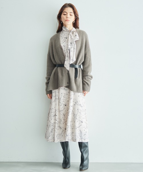 ROPE'（ロペ）の「【IPEKER（イペカ）】ボウタイ付きワンピース（ワンピース・レディース・ホワイト/ブラック/グリーン系その他2・36/38）」の2枚目の写真