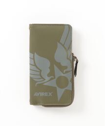 AVIREX（アヴィレックス）の「ｉＰｈｏｎｅ　１４［手帳ケース／サイドジップ／オリーブ］（スマホケース/カバー）」