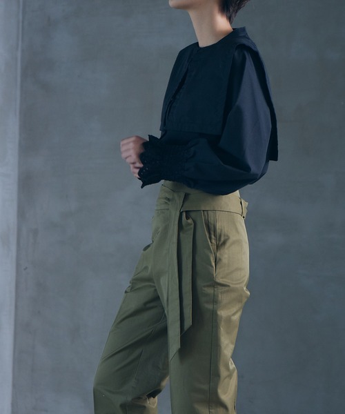 RANAN(ラナン)の「2Way衿デザインブラウス(シャツ/ブラウス・レディース・ブラック/ホワイト・L/LL/M)」の10枚目の写真
