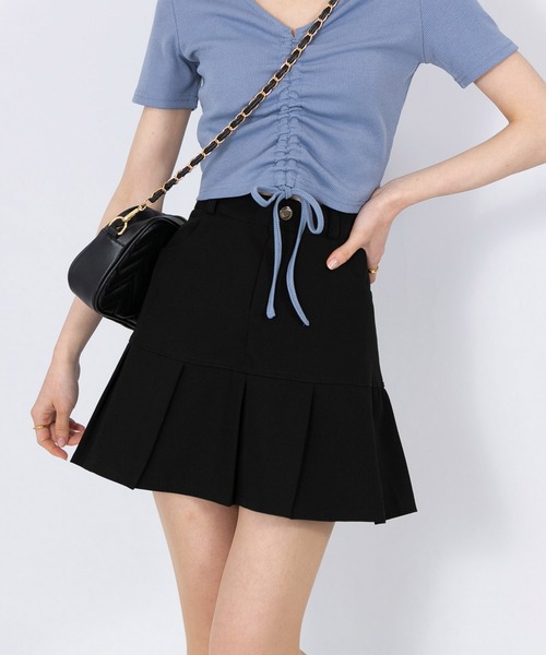 pumpkin port（パンプキンポート）の「インパン付 プリーツミニスカート（スカート・レディース・モカ/ホワイト/ブラック/グレー・MEDIUM/SMALL）」の9枚目の写真