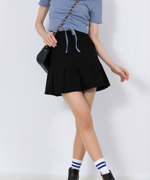 pumpkin port（パンプキンポート）の「インパン付 プリーツミニスカート（スカート・レディース・モカ/ホワイト/ブラック/グレー・MEDIUM/SMALL）」の10枚目の写真