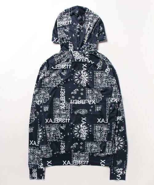 1piu1uguale3 RELAX（ウノピュウノウグァーレトレリラックス）の「【1PIU1UGUALE3 RELAX】ALOHA PAISLEY HOODIE / CAMO LOGO HOODIE / ラッシュガードパーカー（ラッシュガード・メンズ・ブラック/ホワイト系1/ホワイト系2/ネイビー・MEDIUM/LARGE/X-LARGE）」の5枚目の写真