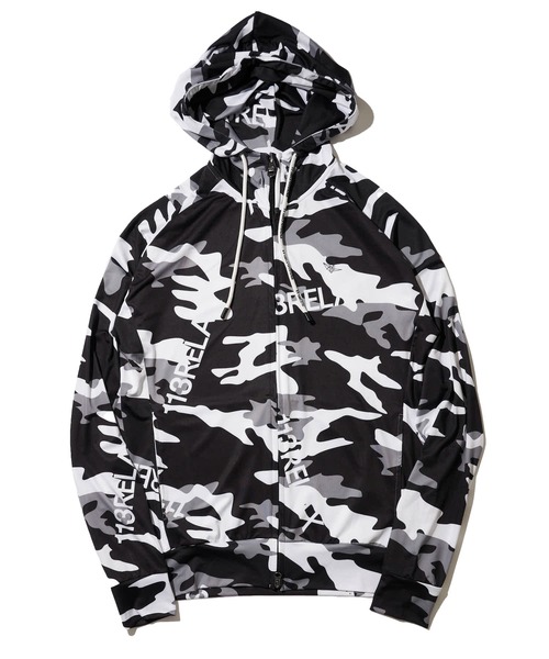 1piu1uguale3 RELAX（ウノピュウノウグァーレトレリラックス）の「【1PIU1UGUALE3 RELAX】ALOHA PAISLEY HOODIE / CAMO LOGO HOODIE / ラッシュガードパーカー（ラッシュガード・メンズ・ブラック/ホワイト系1/ホワイト系2/ネイビー・MEDIUM/LARGE/X-LARGE）」の3枚目の写真