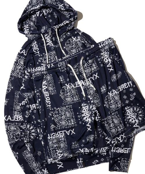 1piu1uguale3 RELAX（ウノピュウノウグァーレトレリラックス）の「【1PIU1UGUALE3 RELAX】ALOHA PAISLEY HOODIE / CAMO LOGO HOODIE / ラッシュガードパーカー（ラッシュガード・メンズ・ブラック/ホワイト系1/ホワイト系2/ネイビー・MEDIUM/LARGE/X-LARGE）」の13枚目の写真