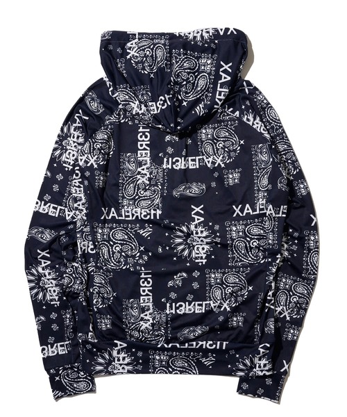 1piu1uguale3 RELAX（ウノピュウノウグァーレトレリラックス）の「【1PIU1UGUALE3 RELAX】ALOHA PAISLEY HOODIE / CAMO LOGO HOODIE / ラッシュガードパーカー（ラッシュガード・メンズ・ブラック/ホワイト系1/ホワイト系2/ネイビー・MEDIUM/LARGE/X-LARGE）」の9枚目の写真