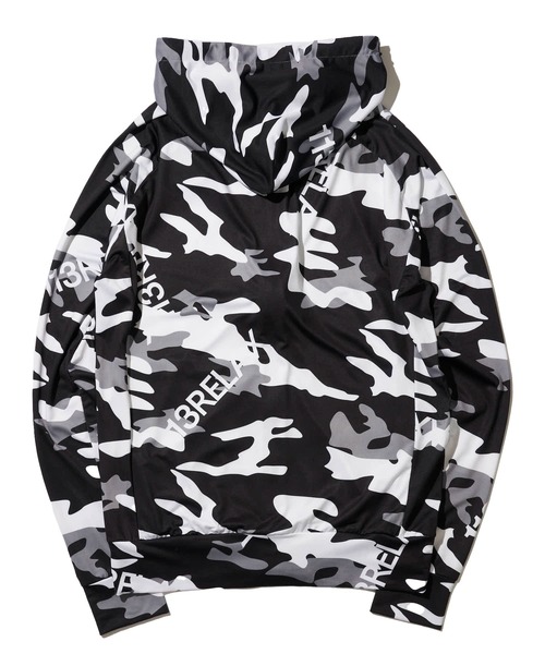 1piu1uguale3 RELAX（ウノピュウノウグァーレトレリラックス）の「【1PIU1UGUALE3 RELAX】ALOHA PAISLEY HOODIE / CAMO LOGO HOODIE / ラッシュガードパーカー（ラッシュガード・メンズ・ブラック/ホワイト系1/ホワイト系2/ネイビー・MEDIUM/LARGE/X-LARGE）」の8枚目の写真