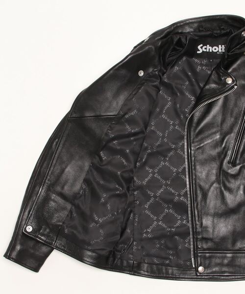 schott（ショット）の「Schott/ショット/DOUBLE BREST RIDERS/ダブルブレストライダース（ライダースジャケット・メンズ・ブラック・S/2XL/XL/L/M）」の3枚目の写真