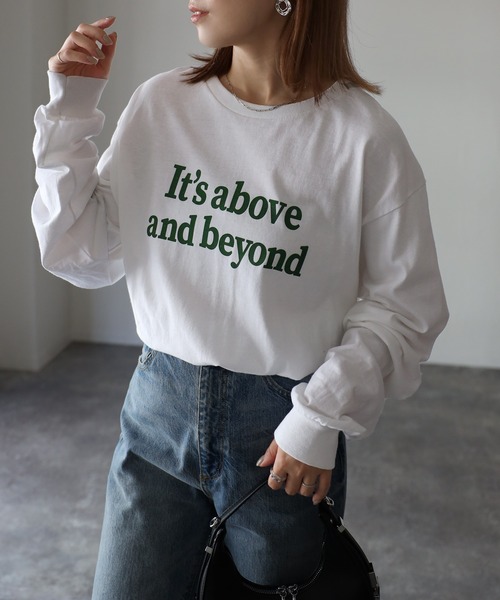 Riberry(リベリー)の「GILDAN It's aboveプリントロンT(Tシャツ/カットソー・レディース・ホワイト×ブラック/ホワイト×グリーン/ブラック・LARGE)」の2枚目の写真