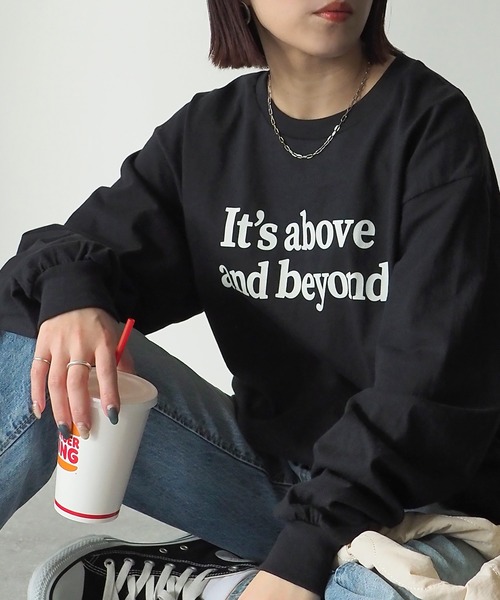 Riberry(リベリー)の「GILDAN It's aboveプリントロンT(Tシャツ/カットソー・レディース・ホワイト×ブラック/ホワイト×グリーン/ブラック・LARGE)」の6枚目の写真