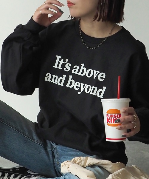 Riberry(リベリー)の「GILDAN It's aboveプリントロンT(Tシャツ/カットソー・レディース・ホワイト×ブラック/ホワイト×グリーン/ブラック・LARGE)」の7枚目の写真