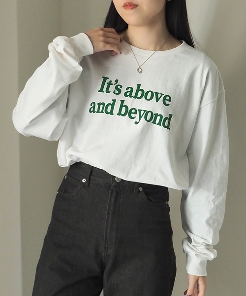 Riberry(リベリー)の「GILDAN It's aboveプリントロンT(Tシャツ/カットソー・レディース・ホワイト×ブラック/ホワイト×グリーン/ブラック・LARGE)」の12枚目の写真