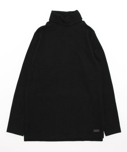 CUSTOM CULTURE(カスタムカルチャー)の「【CUSTOM CULTURE】 ポリレーヨンストライプ タートルネック カットソー(Tシャツ/カットソー・メンズ・オフホワイト/ライトグレー/ブラック・2/3)」の2枚目の写真