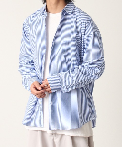 Art re A select(アトリエセレクト)の「50Broad Oversized Stripe Shirts/50ブロード オーバーサイズ ストライプシャツ(シャツ/ブラウス・メンズ・ホワイト系その他/ブルー系その他/ブルー系その他2・M/L)」の15枚目の写真
