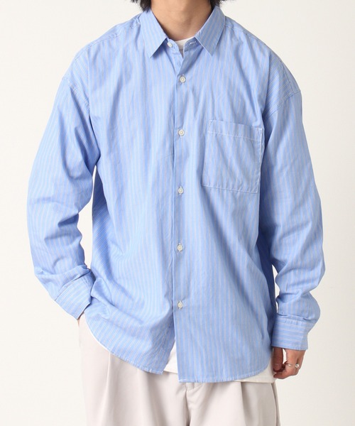 Art re A select(アトリエセレクト)の「50Broad Oversized Stripe Shirts/50ブロード オーバーサイズ ストライプシャツ(シャツ/ブラウス・メンズ・ホワイト系その他/ブルー系その他/ブルー系その他2・M/L)」の7枚目の写真