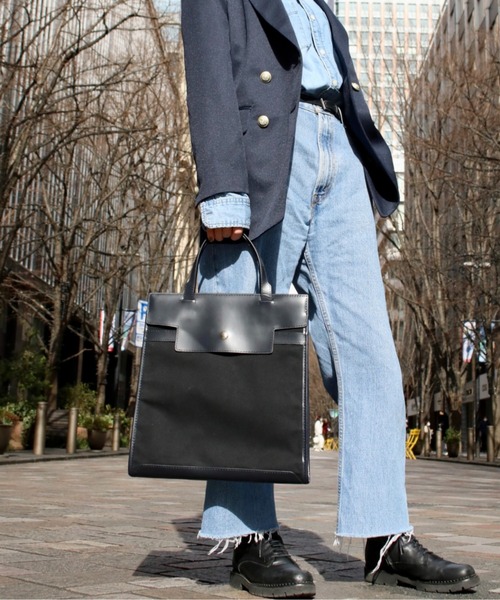 atneK（アトネック）の「【atneK】パラフィンキャンバストート（トートバッグ・レディース・ネイビー・FREE）」の20枚目の写真