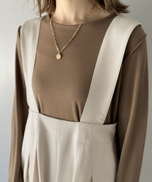 ms+ ideal（エムズプラスアイディール）の「【ms+ ideal】大人ワイド。ハイウエスト オーバーサイズ サロペット（サロペット/オーバーオール・レディース・チャコールグレー/オフホワイト/ブラック・LARGE/MEDIUM/SMALL/X-LARGE）」の6枚目の写真