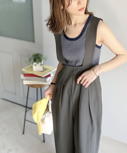 ms+ ideal（エムズプラスアイディール）の「【ms+ ideal】大人ワイド。ハイウエスト オーバーサイズ サロペット（サロペット/オーバーオール・レディース・チャコールグレー/オフホワイト/ブラック・LARGE/MEDIUM/SMALL/X-LARGE）」の11枚目の写真