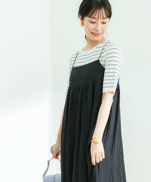 URBAN RESEARCH（アーバンリサーチ）の「コンパクトリブ5分袖ニット（ニット/セーター・レディース・ベージュ系その他/ブルー/ネイビー/その他1・FREE）」の7枚目の写真