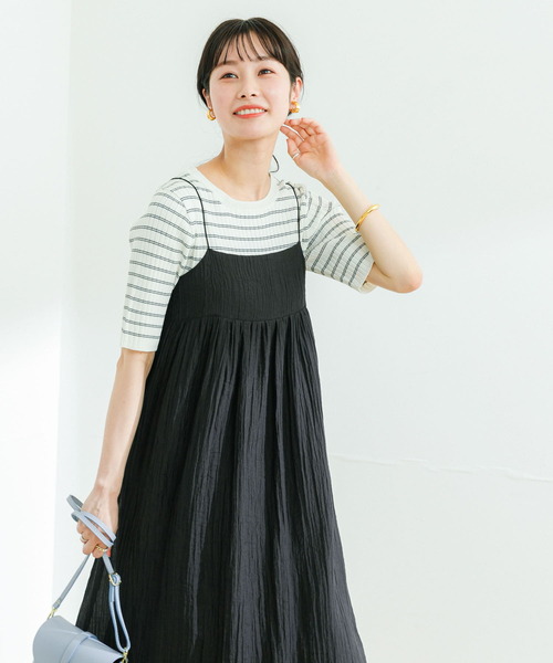 URBAN RESEARCH（アーバンリサーチ）の「コンパクトリブ5分袖ニット（ニット/セーター・レディース・ベージュ系その他/ブルー/ネイビー/その他1・FREE）」の10枚目の写真