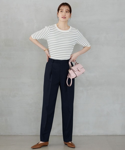 URBAN RESEARCH（アーバンリサーチ）の「コンパクトリブ5分袖ニット（ニット/セーター・レディース・ベージュ系その他/ブルー/ネイビー/その他1・FREE）」の17枚目の写真