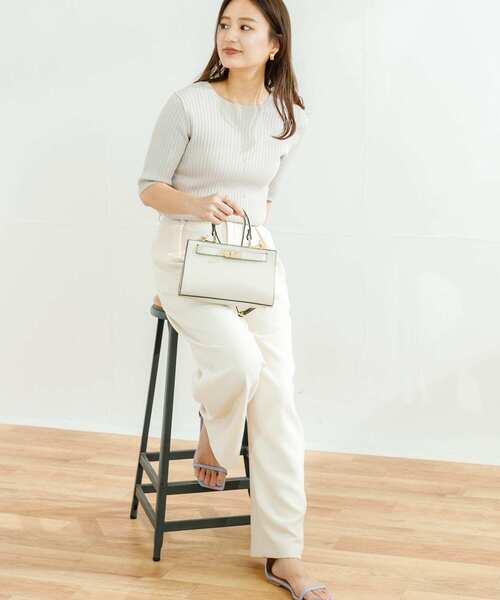 URBAN RESEARCH（アーバンリサーチ）の「コンパクトリブ5分袖ニット（ニット/セーター・レディース・ベージュ系その他/ブルー/ネイビー/その他1・FREE）」の22枚目の写真