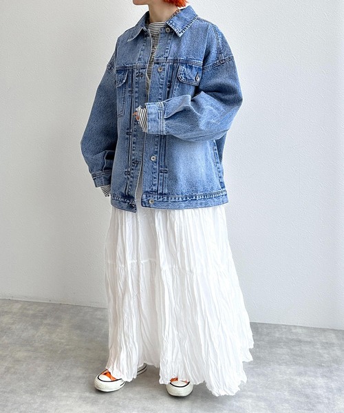 w closet（ダブルクローゼット）の「ビッグデニムジャケット（デニムジャケット・レディース・ケミカルウォッシュ・FREE）」の11枚目の写真