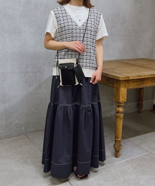 cache cache(カシュ カシュ)の「cachecache(カシュカシュ)スマホ雑材ミニショルダー(ショルダーバッグ・レディース・ブラック/ベージュ/グリーン・FREE)」の19枚目の写真