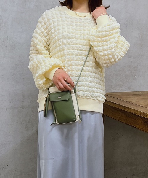 cache cache(カシュ カシュ)の「cachecache(カシュカシュ)スマホ雑材ミニショルダー(ショルダーバッグ・レディース・ブラック/ベージュ/グリーン・FREE)」の17枚目の写真