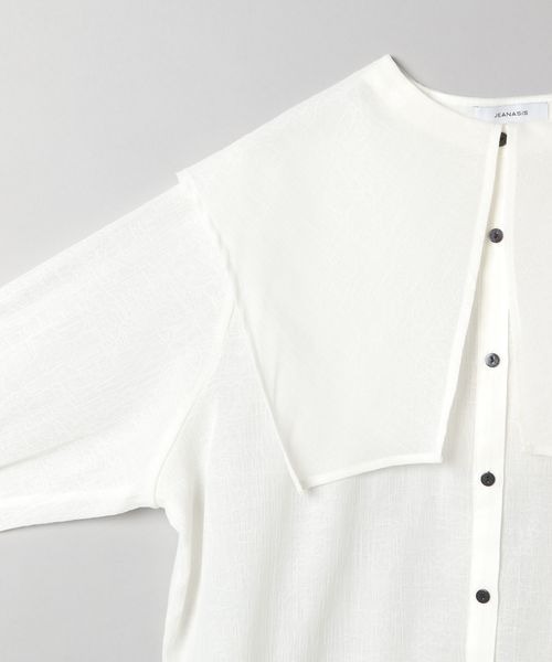 JEANASIS（ジーナシス）の「ジャガードBIGカラーブラウス/189179（シャツ/ブラウス・レディース・ブラック/オフホワイト・FREE）」の5枚目の写真