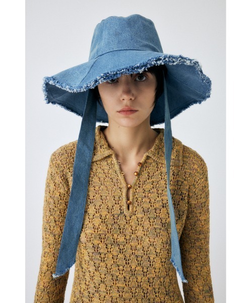 MOUSSY(マウジー)の「PATCHWORK DENIM ハット(ハット・レディース・ブルー・FREE)」の3枚目の写真