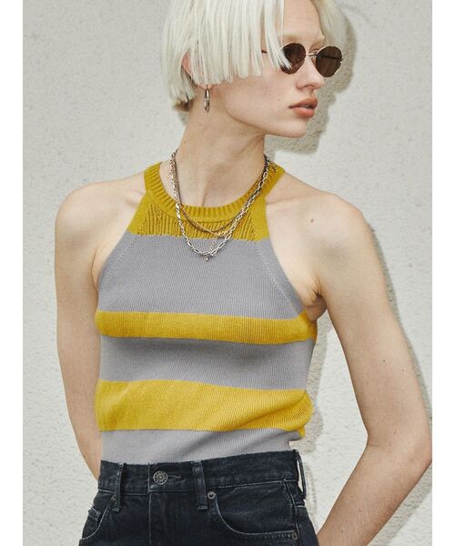 VEQUM（VEQUM）の「【VEQUM】MIXTURE HALTER KNIT（タンクトップ