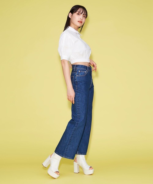 FOREVER 21（フォーエバー トゥエンティーワン）の「裾ゴムショートシャツ（シャツ/ブラウス・レディース・オフホワイト/ブラック/ピンク/ライトグリーン・FREE）」の8枚目の写真