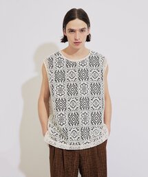 tk.TAKEO KIKUCHI | スクエアレースノースリーブ(タンクトップ)