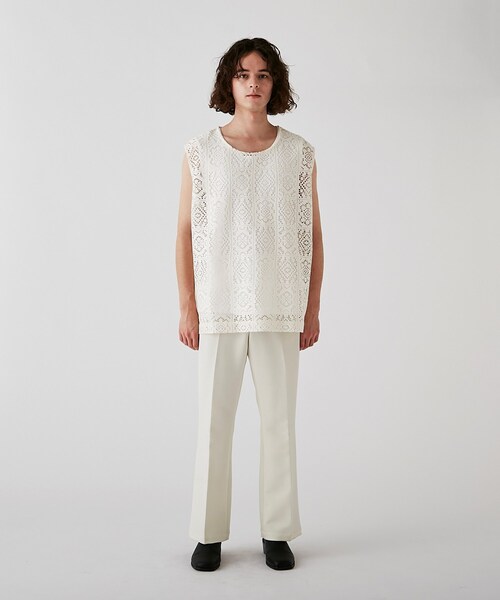 tk.TAKEO KIKUCHI（ティーケータケオキクチ）の「◆スクエアレースノースリーブ（タンクトップ・メンズ・ブラック/オフホワイト・88）」の12枚目の写真