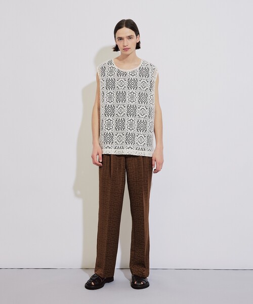 tk.TAKEO KIKUCHI（ティーケータケオキクチ）の「◆スクエアレースノースリーブ（タンクトップ・メンズ・ブラック/オフホワイト・88）」の17枚目の写真