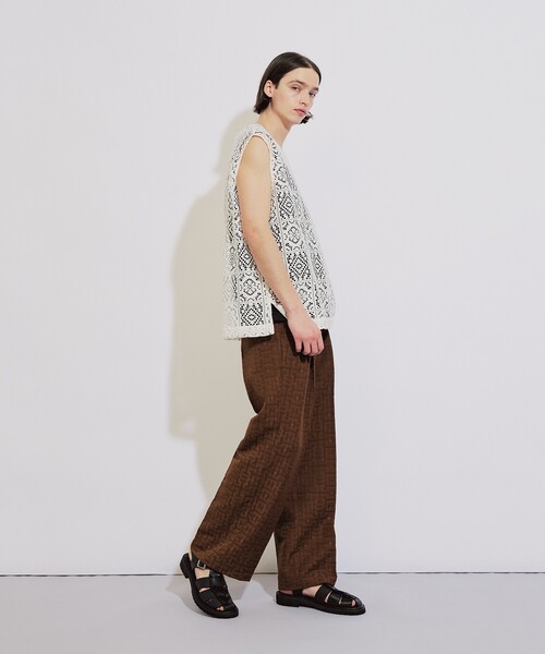 tk.TAKEO KIKUCHI（ティーケータケオキクチ）の「◆スクエアレースノースリーブ（タンクトップ・メンズ・ブラック/オフホワイト・88）」の18枚目の写真