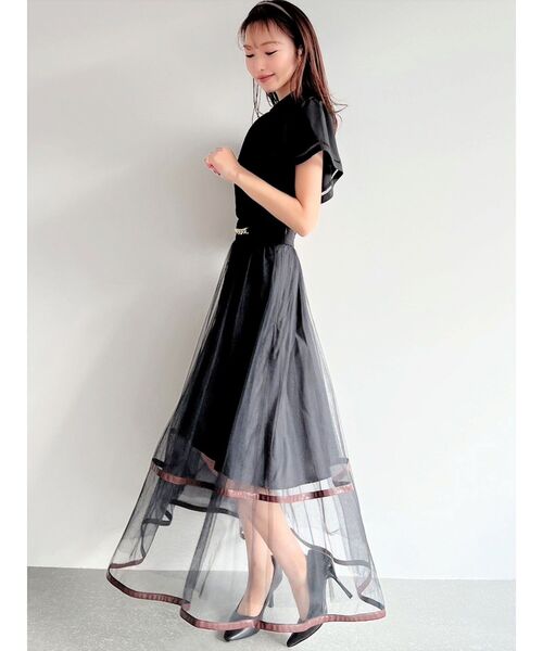 RESEXXY（リゼクシー）の「チュールフレアベルトデザインスカート（スカート・レディース・ブラック/ベージュ/ミント・FREE）」の14枚目の写真