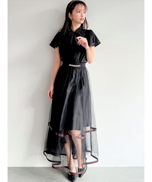 RESEXXY（リゼクシー）の「チュールフレアベルトデザインスカート（スカート・レディース・ブラック/ベージュ/ミント・FREE）」の15枚目の写真