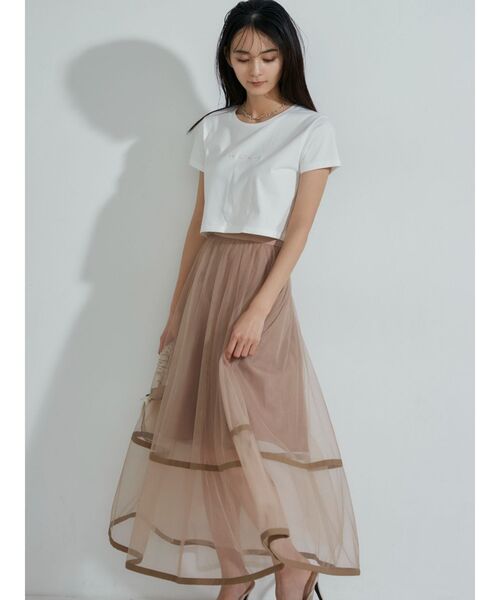 RESEXXY（リゼクシー）の「チュールフレアベルトデザインスカート（スカート・レディース・ブラック/ベージュ/ミント・FREE）」の17枚目の写真