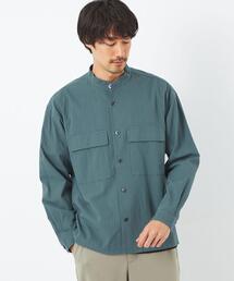 green label relaxing | リップルチェック ダブルパッチ バンドカラー シャツブルゾン(シャツ/ブラウス)