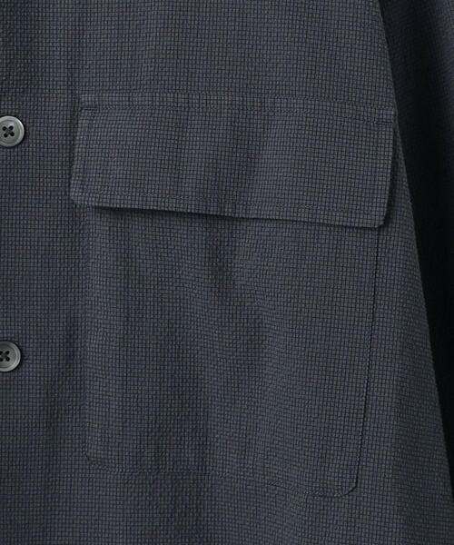 green label relaxing（グリーンレーベルリラクシング）の「リップルチェック ダブルパッチ バンドカラー シャツブルゾン（シャツ/ブラウス・メンズ・ケリー/ナチュラル/ダークグレー・S/XL/M/L）」の18枚目の写真