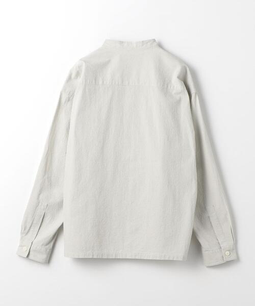 green label relaxing（グリーンレーベルリラクシング）の「リップルチェック ダブルパッチ バンドカラー シャツブルゾン（シャツ/ブラウス・メンズ・ケリー/ナチュラル/ダークグレー・S/XL/M/L）」の21枚目の写真