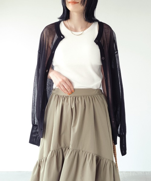 Chaco closet(チャコ クローゼット)の「リブカップ付きアメリカンスリーブタンクトップ(タンクトップ・レディース・アイボリー/ブラック/オフホワイト/ブラウン/グリーン/イエロー・FREE)」の16枚目の写真