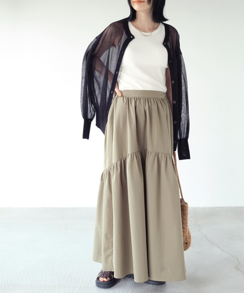 Chaco closet(チャコ クローゼット)の「リブカップ付きアメリカンスリーブタンクトップ(タンクトップ・レディース・アイボリー/ブラック/オフホワイト/ブラウン/グリーン/イエロー・FREE)」の8枚目の写真