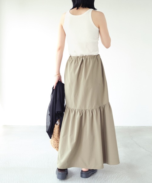 Chaco closet(チャコ クローゼット)の「リブカップ付きアメリカンスリーブタンクトップ(タンクトップ・レディース・アイボリー/ブラック/オフホワイト/ブラウン/グリーン/イエロー・FREE)」の17枚目の写真